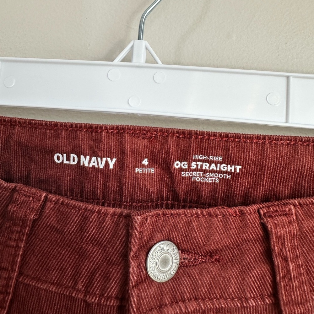 NWT Old Navy High-Waisted OG Straight Leg Corduroy Ankle Pants Red Dirt Size 4P - Picture 8 of 15